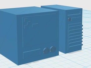computer usb case props monitor 3d print model - Mito3D
