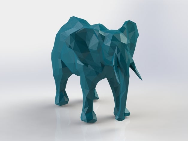 low poly elephant 3D print model - Mito3D