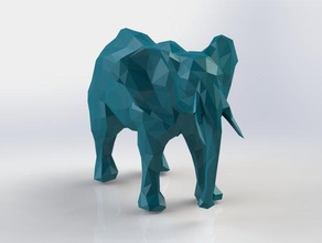 low poly elephant 3d print model - Mito3D