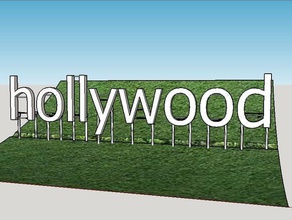 hollywood sign signs & logos 3d print model - Mito3D