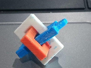 3 colour interlocking cube 3d printing keyring multicolor reprappro 3d print model - Mito3D