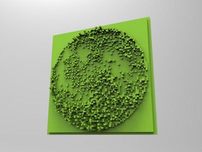 minecraft 3dprinting art tile - lune en face L'impression 3d visage de 3d print model - Mito3D