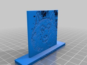 wulfheart lithophane 2d art livre de la fantaisie plaque wolf 3d print model - Mito3D