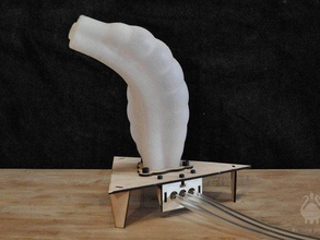 trébol tentáculo la robótica impulsados por aire cilíndrica diy el pulpo plionics neumática polvo de impresora impreso silicona robot blando calamar zcorp 3d print model - Mito3D