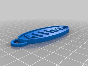allisons oval Anahtarlık özelleştirilmiş 3d print model - Mito3D