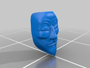 guy fawkes mask other anonymous face 3d print model - Mito3D