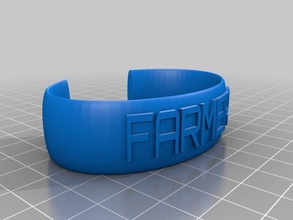 farmer wrist band bracelets customized 3d print model - Mito3D