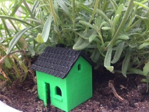 small house buildings & structures birdhouse cottage flower pot garden 3d print model - Mito3D