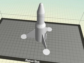 single use model rocket -- mark ii hobby diy estes fun pla printable supportless toy 3d print model - Mito3D