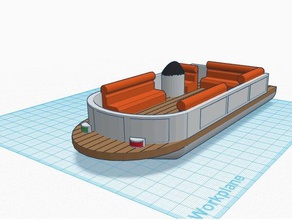 Ponton-Boot 3d-drucken Boot Doppel Angeln hull makeitfloat pontoon 3d print model - Mito3D