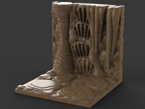 caverne dungeon tiles - sezione di muro giochi dnd piastrelle dungeons dragons openforge roleplay gioco ruolo 3d print model - Mito3D