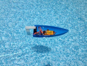 simple rc boat r c vehicles 3d print float radio controlled raft small tiny water tight 3d print model - Mito3D