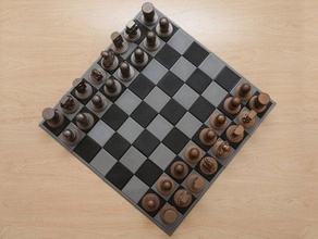 adafruit imprimée en 3d jeu d'échecs les échecs adabot de plateau bronzefill échiquier morceaux circuit l'aire jeux colorfabb copperfill ladyada 3d print model - Mito3D