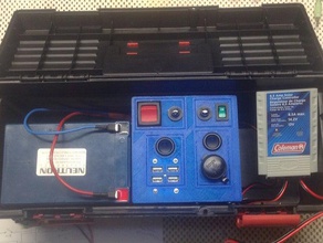 de carga solar cuadro v1 la electrónica 12v caja batería el cargador estación alimentación energía panel por usb 3d print model - Mito3D