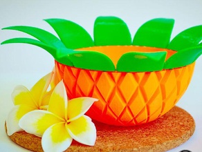 ananas kase mutfak ve yemek meyve kasesi hawaii aracı oogime tropikal 3d print model - Mito3D