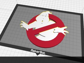 ghostbusters logotipo - dupla extrusão sinais e logotipos extrusora de chaveiro o filme placa identificação 3d print model - Mito3D