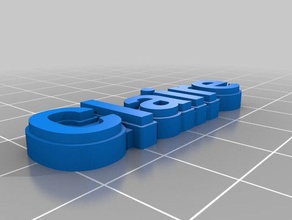 claire nametag organization customized 3d print model - Mito3D