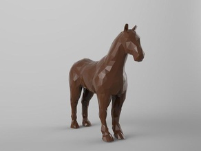 low poly cheval animaux animal ar art faible 3d print model - Mito3D