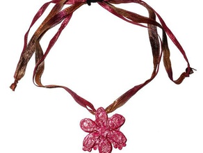 melting flower pendant jewelry 3d charm necklace sculpture 3d print model - Mito3D