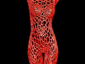 torso femenino ver1 de voronoi el arte interactivo cuerpo niña mujer 3d print model - Mito3D
