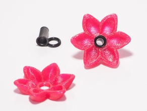 alisa's flower charms 4g single flare metal plugs earrings ear gauges flowers jewelry 3d print model - Mito3D