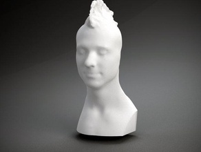 sirus aka mikhail davidov d'autres buste face l'homme polhemus numérisé sculpture tête mohawk 3d print model - Mito3D