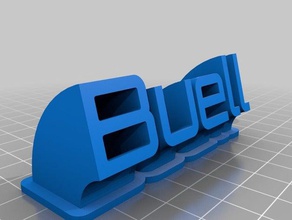 varrendo a placa com o nome de buell office personalizado 3d print model - Mito3D