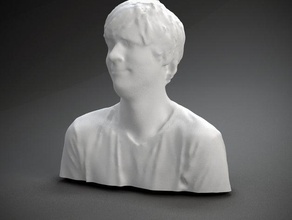 justin johnson altri busto faccia umana polhemus acquisita scultura testa 3d print model - Mito3D