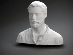 cliff evans other bust face human polhemus scanned sculpture head 3d print model - Mito3D