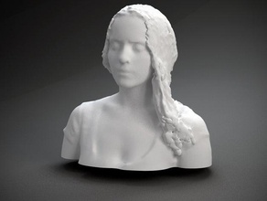 molly crabapple d'autres buste face l'homme polhemus numérisé sculpture femme tête 3d print model - Mito3D