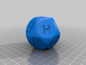 custom 12 alpha dice customized 3d print model - Mito3D