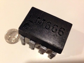 lm666 puce timer de l'électronique 555 circuit intégré solidworks 3d print model - Mito3D
