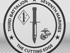 3rd battalion 7th marines 3d logo coins & badges usmc 3d print model - Mito3D