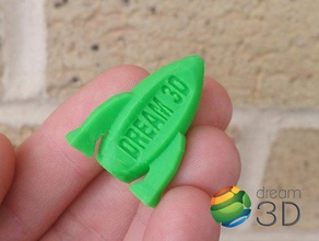 dream 3d rocket keychains easy print first keyring quick test 3d print model - Mito3D