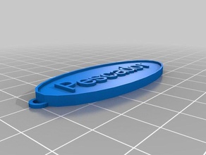 pescador oval llavero llaveros personalizado 3d print model - Mito3D