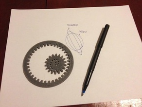 engrenagem ellipsograph ferramentas de arte ferramenta desenho 3d print model - Mito3D