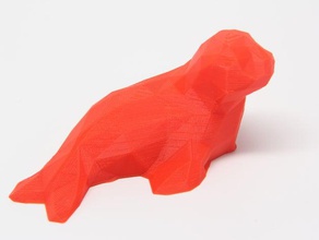low-poly-Siegel Tiere facettiert low-poly Ozean - Siegel seal lion 3d print model - Mito3D