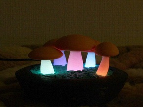 kinoko lamp electronics cinema 4d lightitup mushroom 3d print model - Mito3D