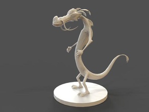 mushu lowpoly jouets & jeux de disney dragon figure miniature 3d print model - Mito3D