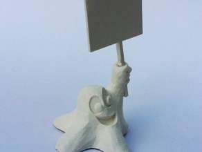 sciopero blob sculture creatura carino desktop le figure figurina messaggio il pannello segno giocattolo 3d print model - Mito3D