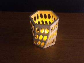 oval lamp decor circle flashlight hexagon light lightitup tea 3d print model - Mito3D