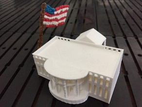 white house buildings & structures attraction building model tourist washington dc 3d print model - Mito3D