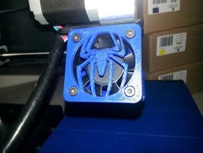 spider-man logo fan grill - 40mm 3d printer parts pla printrbot simple metal spider spiderman 3d print model - Mito3D