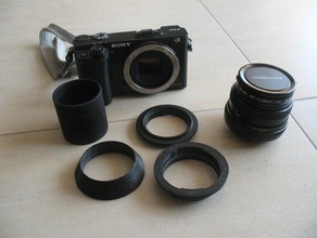 sony nex a6000 macro tubo k mount chinon la fotocamera openscad pentax 3d print model - Mito3D