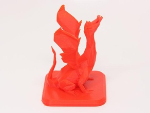 low-poly-Drache Tiere dragon facettiert low-poly 3d print model - Mito3D