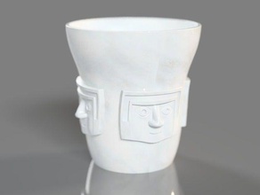 trinken wie wari Königin scans & Replikate alten cup Blumentopf pot 3d print model - Mito3D