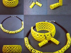 bijou tube de la mode le bracelet les bracelets à l'oreille boucle d'oreille des boucles d'oreilles bijoux collier 3d print model - Mito3D