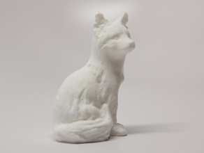 sentado fox animais cão a lobo 3d print model - Mito3D