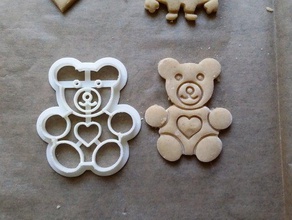 oso de peluche cortador la galleta cocina y comedor cookie galletas protonik teddy 3d print model - Mito3D