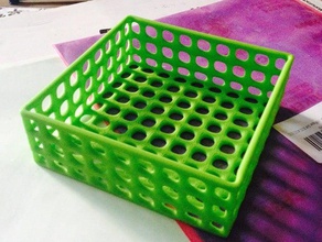 square wire basket tray containers container desk accessory smoothed topmod 3d print model - Mito3D